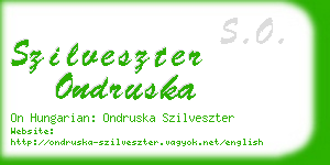 szilveszter ondruska business card